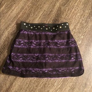 Purple and Black Lace Girls Skirt (size 6)